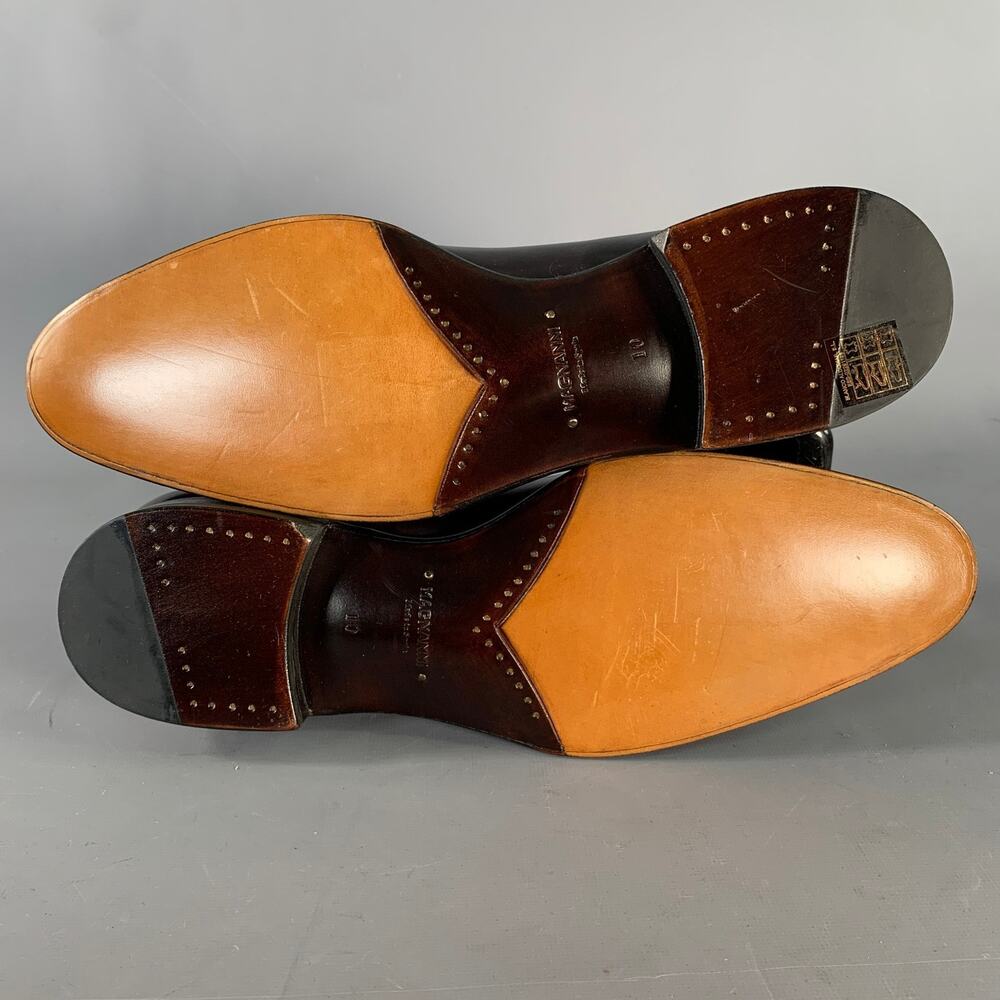 MAGNANNI Size 11 Black Leather Tassels Slip On Loafers - Picture 6 of 9